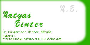 matyas binter business card